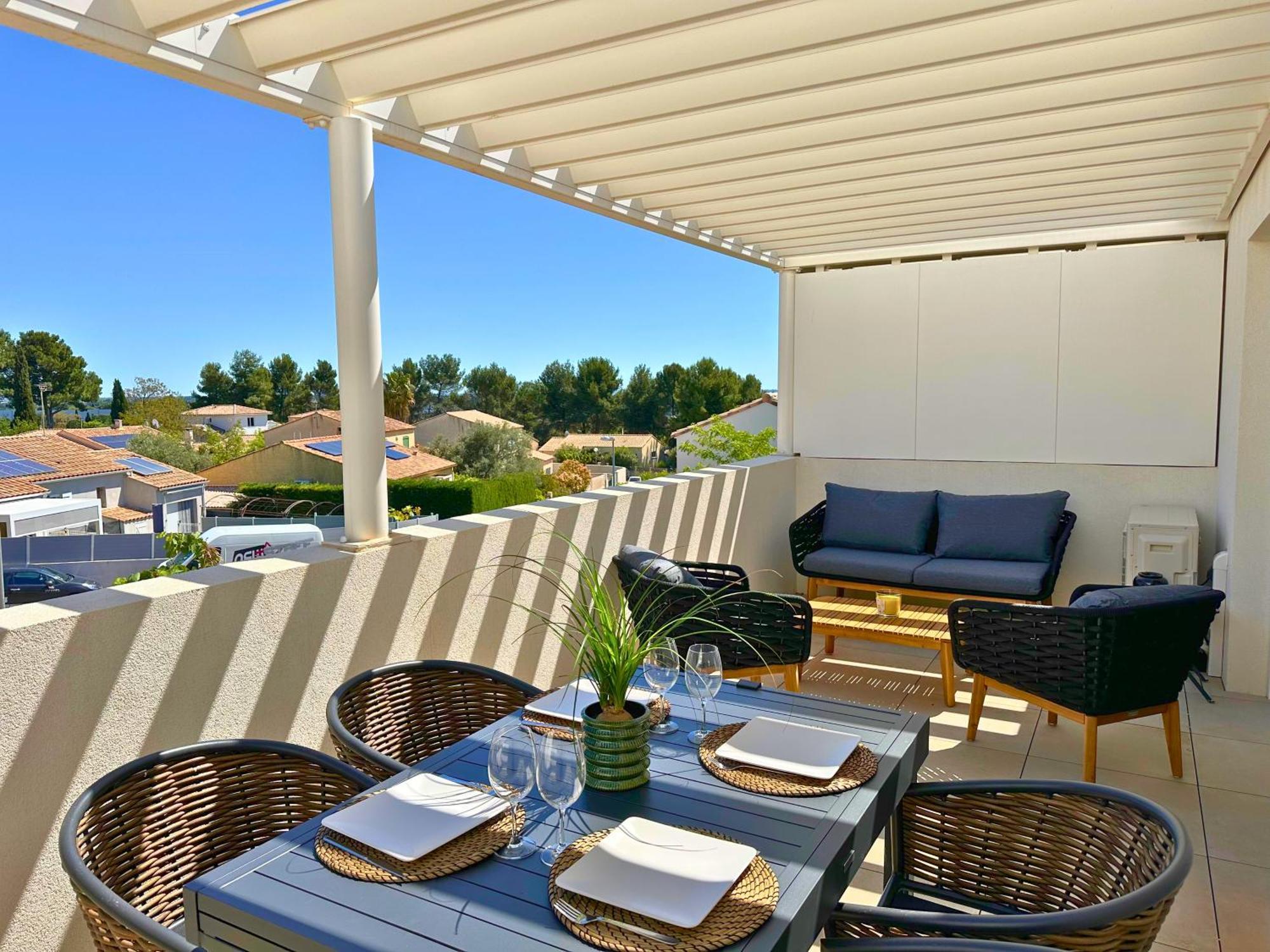 Le Square D'Evan - Appartement De Standing - Grande Terrasse Exterieure - Climatisation Saint-Aunes Buitenkant foto